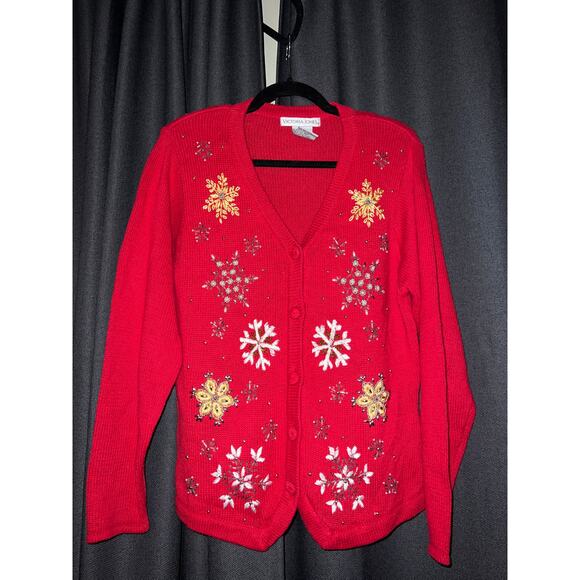 Ugly Christmas Sweater Xmas Cardigan Size Medium - Picture 1 of 3